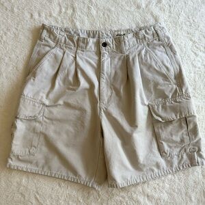 Vintage Eddie Bauer Cargo Shorts Mens 36 Khaki Cotton